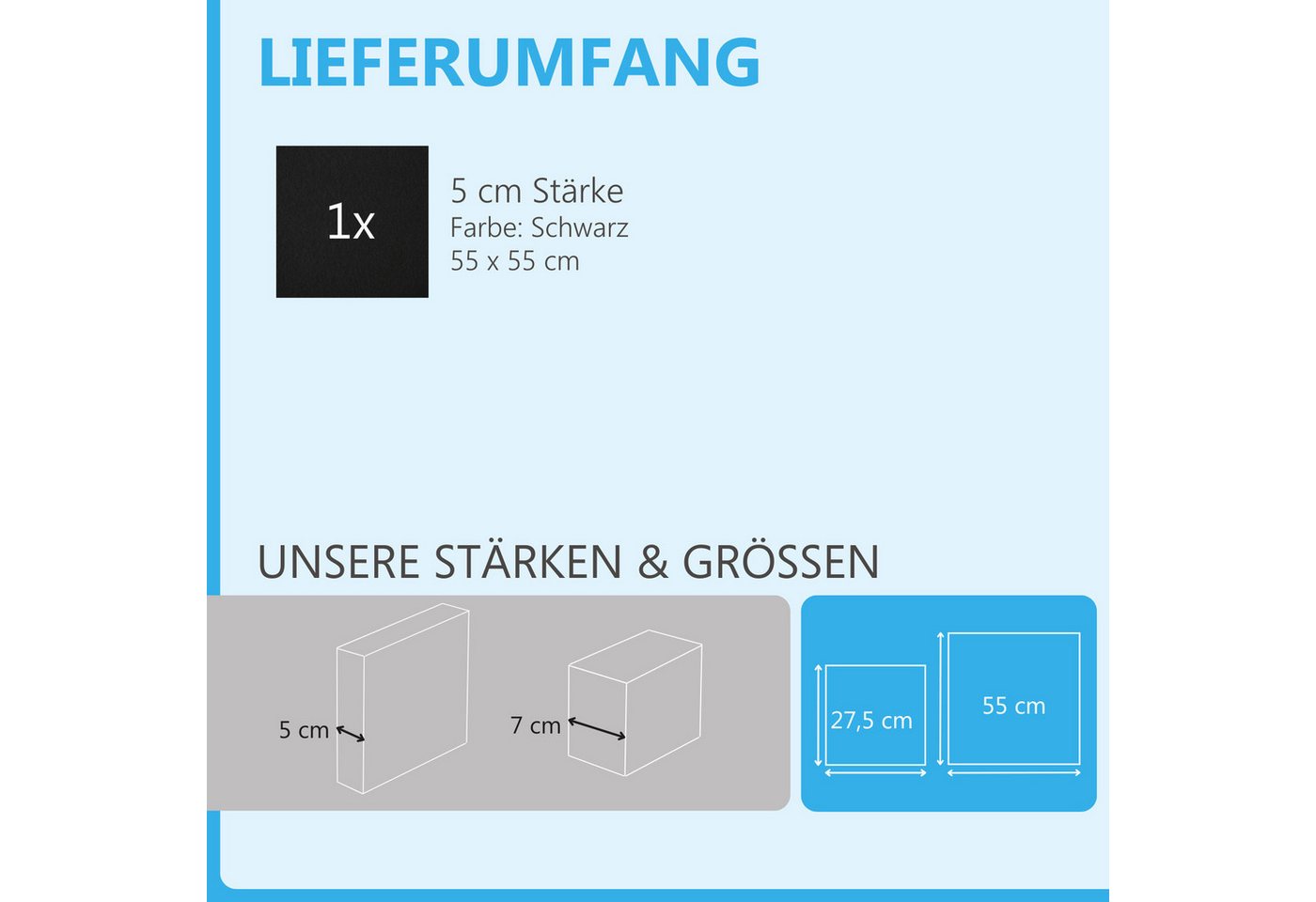 platino24 Akustikplatte Quadrat Basic aus Basotect ® G+ 55x55cm Bild 2