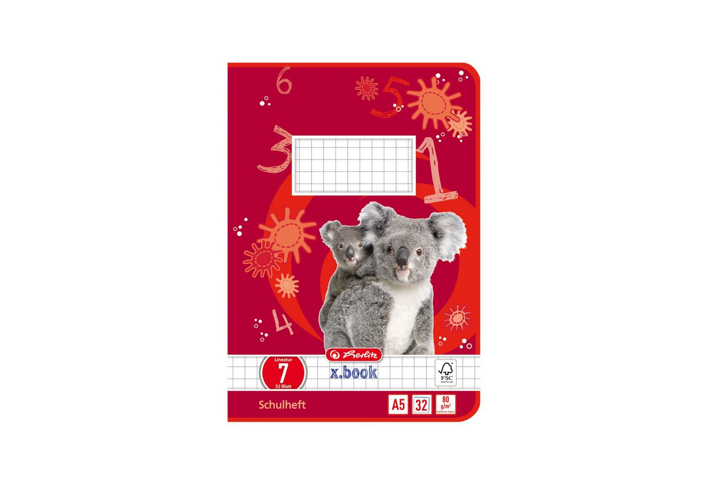 Herlitz Schulheft Herlitz Heft A5 32 Blatt Lineatur 07 FSC Mix