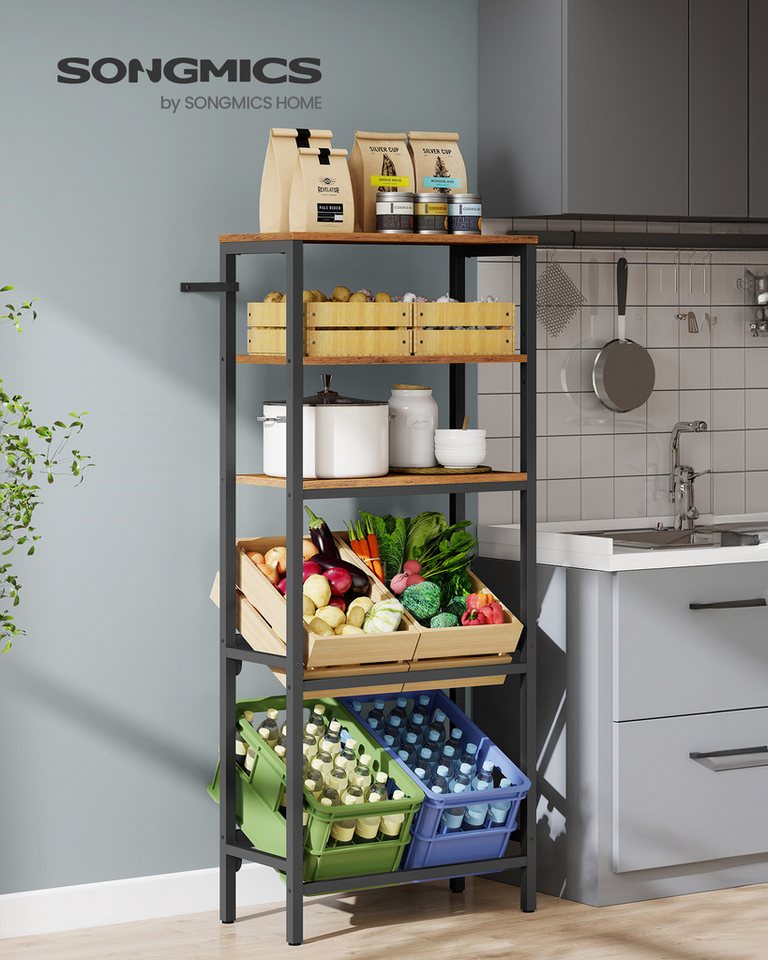 SONGMICS Flaschenregal Getränkekistenregal Aufbewahrungsregal, 3 Ebenen für 3 Kisten, bis 150 kg belastbar, Küche, Wohnzimmer, Getränkeregal Bild 3