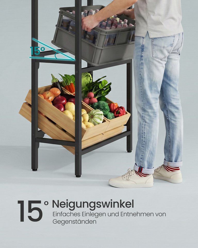 SONGMICS Flaschenregal Getränkekistenregal Aufbewahrungsregal, 3 Ebenen für 3 Kisten, bis 150 kg belastbar, Küche, Wohnzimmer, Getränkeregal Bild 4