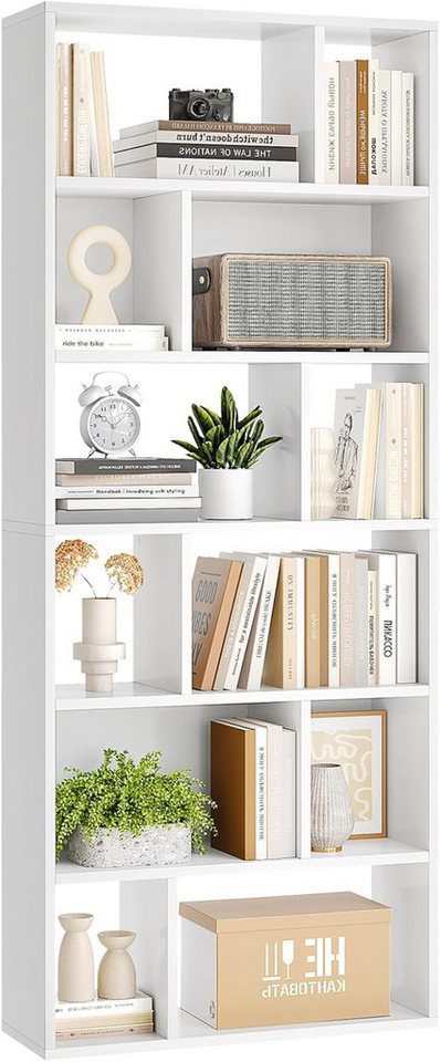 MSMASK Bücherregal Freistehend Bücherschrank mit 6 Ebenen und 12 offenen Fächern, 1-tlg., 173x60x24 cm – Ideal für Wohn- und Arbeitszimmer Bild 5