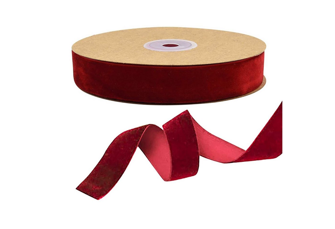 maDDma Samtband 10m Samtband 25mm breit Dekoband Zierband Stoffband Geschenkband, rot Bild 3