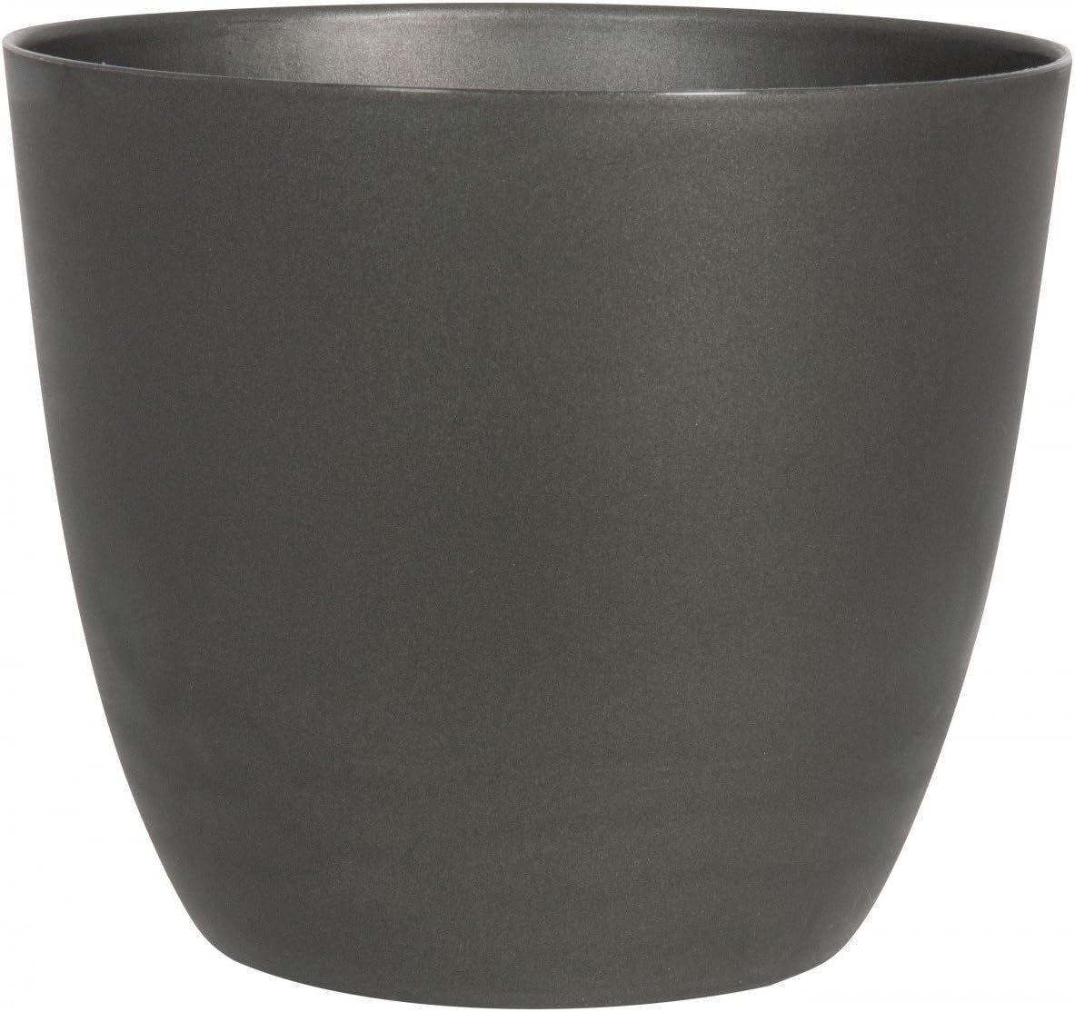 Geli Übertopf Übertopf Pure rund aus Kunststoff, anthrazit, Durchmesser:18 cm (1 St)