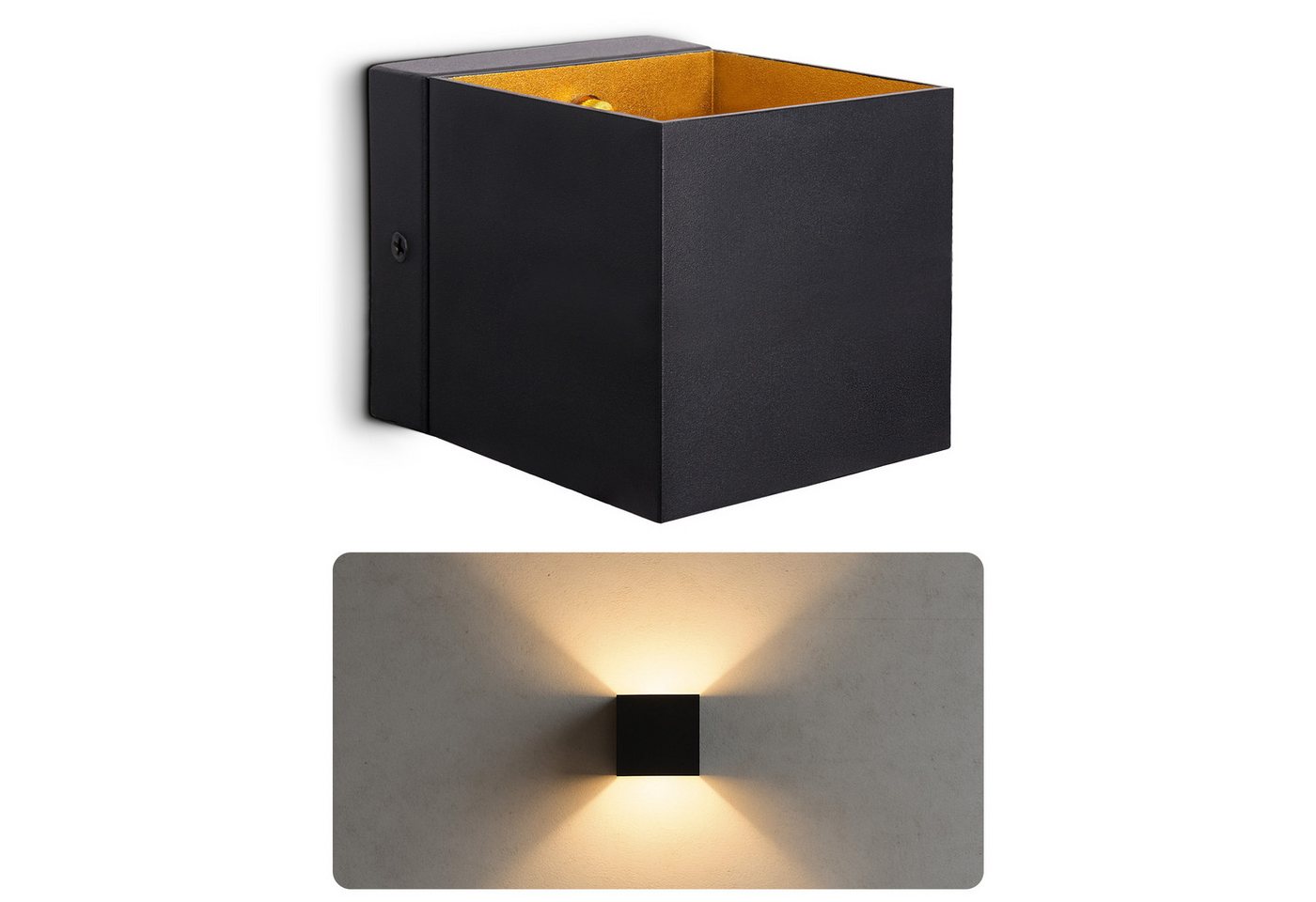 SSC-LUXon LED Wandleuchte LED Wandleuchte EPITA schwarz Up Down mit G9 Birne 3W dimmbar warmweiß, Warmweiß Bild 4