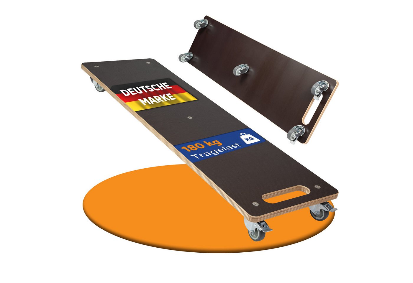 Rollbrett24 Transportroller Lastenmeter 100x30cm - 180kg Traglast, Möbel & Umzug, (1-St., 1 Meter langes Rollbrett für sperrige Gegenstände), praktische Transporthilfe für sperrige Gegenstände Bild 4
