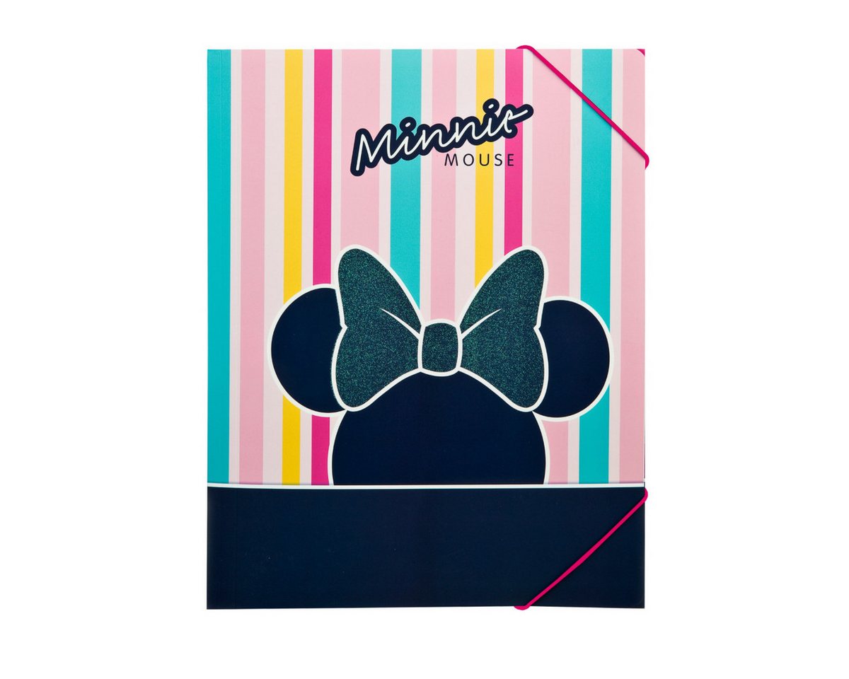 Disney Minnie Mouse Organisationsmappe - Sammelmappe Gummizug Mappe Kinder Schule A4 Ablage (1-St)