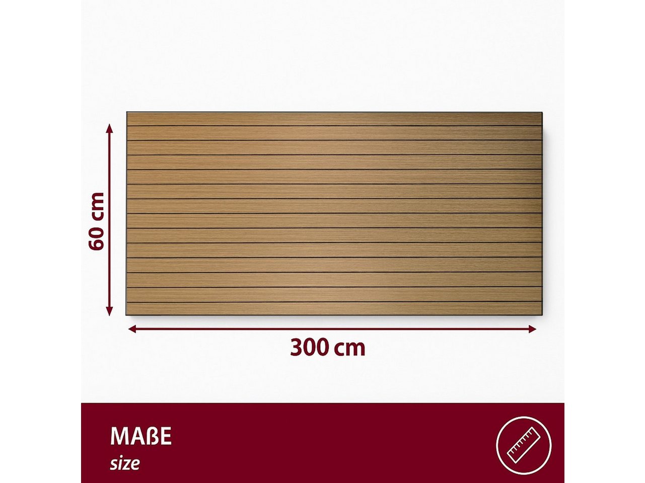 HOOZ 3D Wandpaneel Wandverkleidung Holzoptik Selbstklebende 3D-Paneele Hellbraun 60x300cm, BxL: 60x300 cm, (Typ Lamellen 60-Serie, 1-tlg) Selbstklebend, zuschneidbar, 3D-Holzmaserung, strukturierte Oberfläche