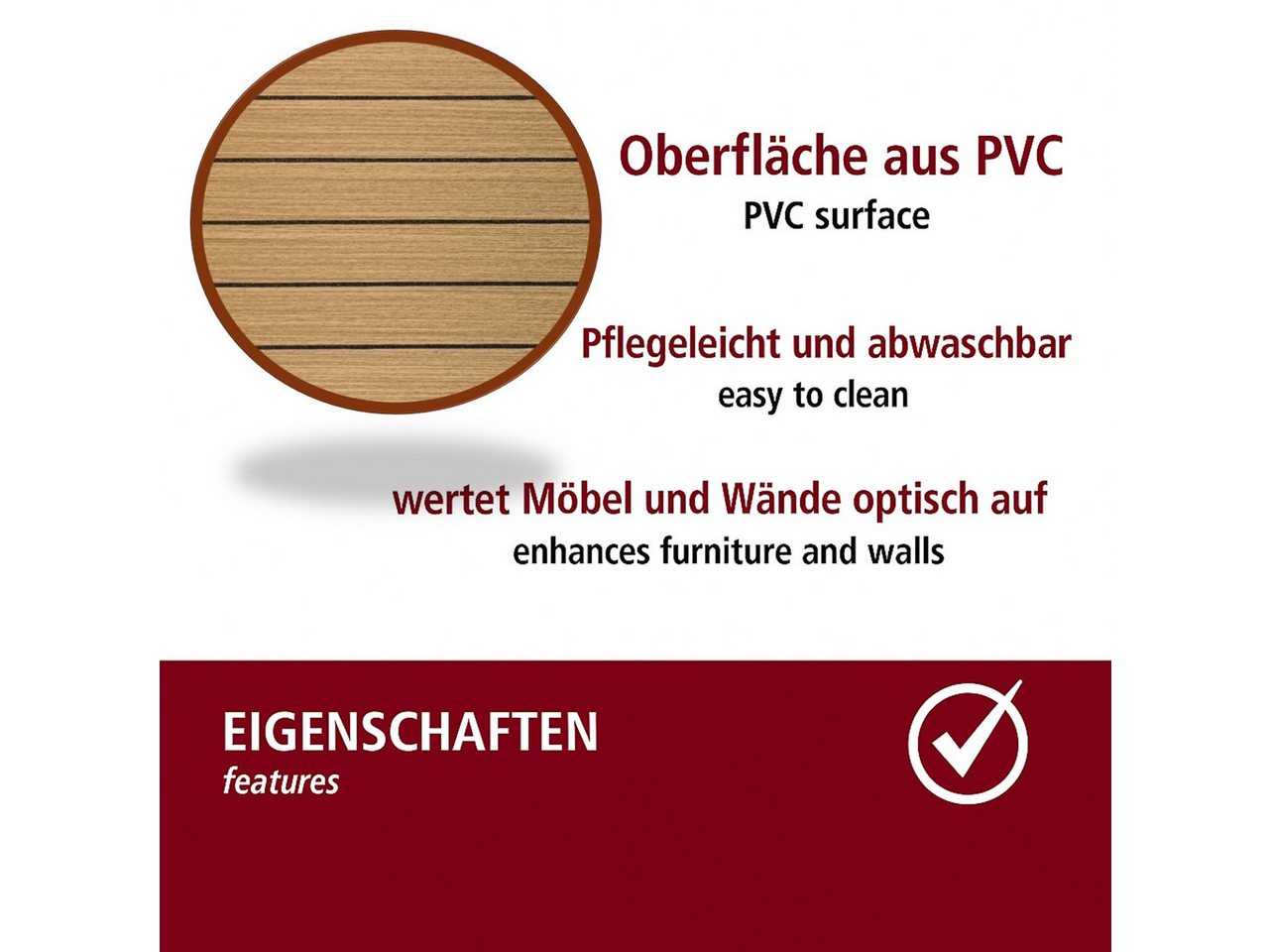 HOOZ 3D Wandpaneel Wandverkleidung Holzoptik Selbstklebende 3D-Paneele Hellbraun 60x300cm, BxL: 60x300 cm, (Typ Lamellen 60-Serie, 1-tlg) Selbstklebend, zuschneidbar, 3D-Holzmaserung, strukturierte Oberfläche Bild 2