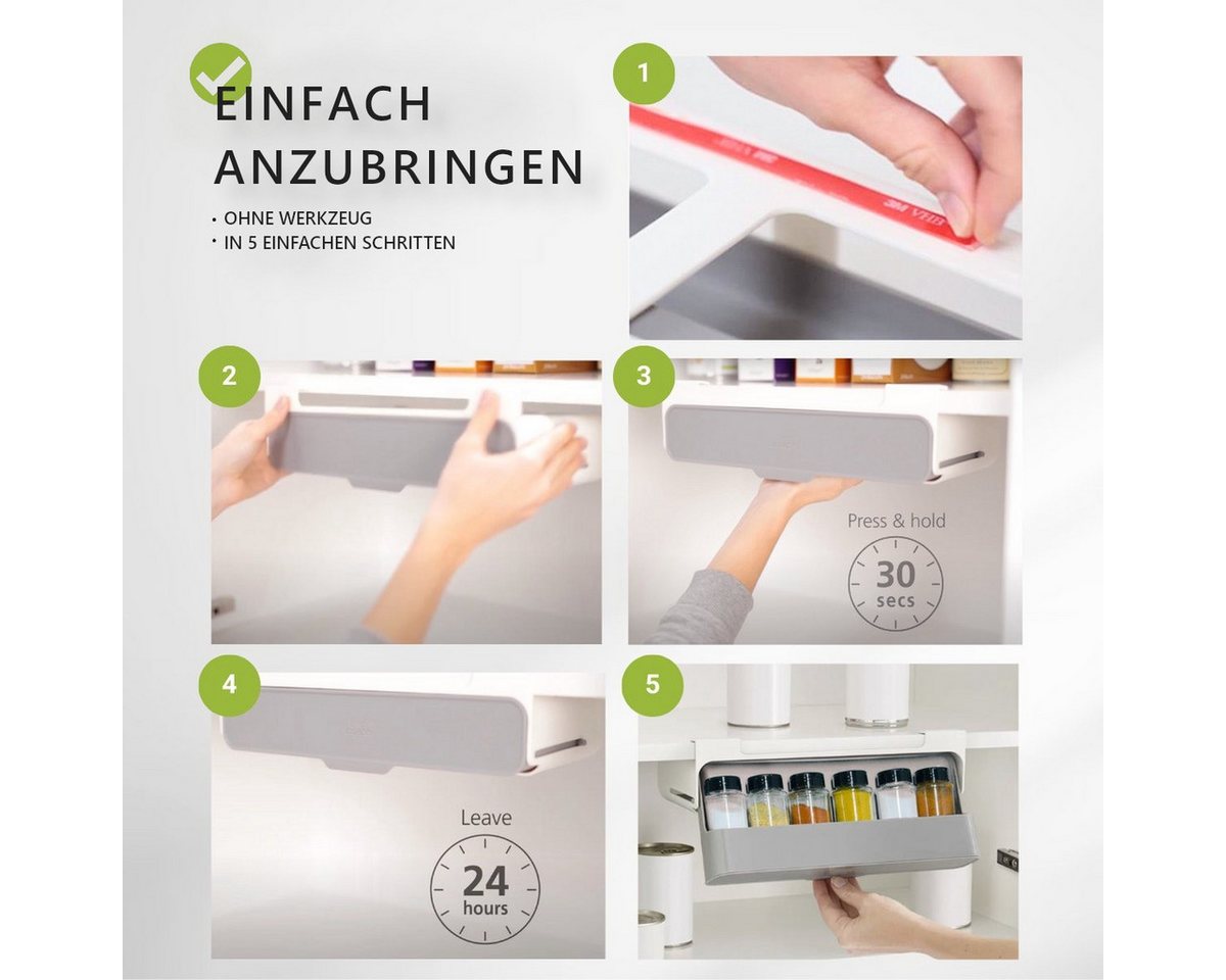 COFI 1453 Gewürzregal zum Unterbauen für Küchenschränke Gewürzhalter mit 6 Behältern Bild 5