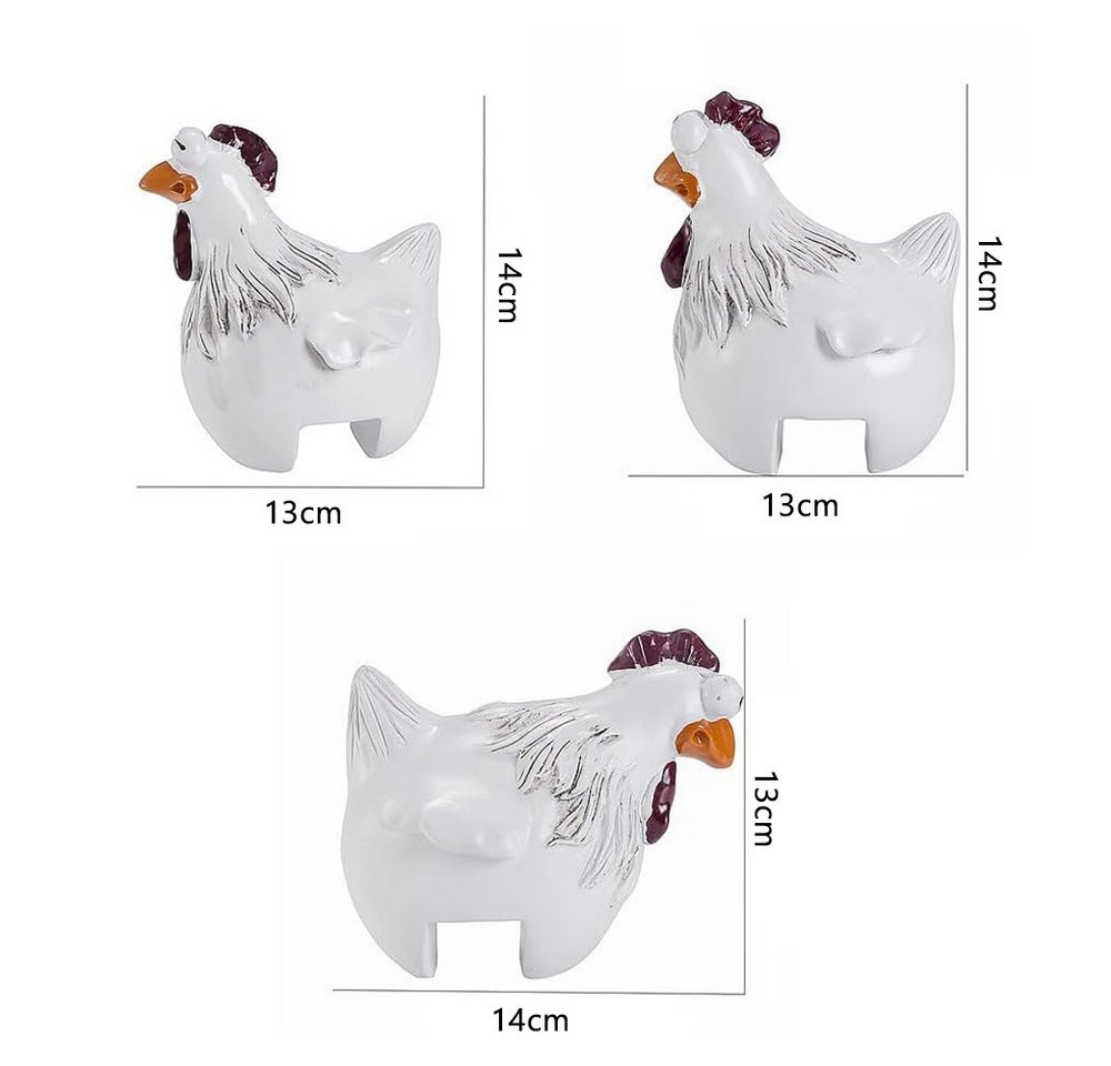 TUWENA Gartenstecker 3 Stück Gartendeko Huhn Gartenstecker, Outdoor Henne Garten Gartendeko Bild 5