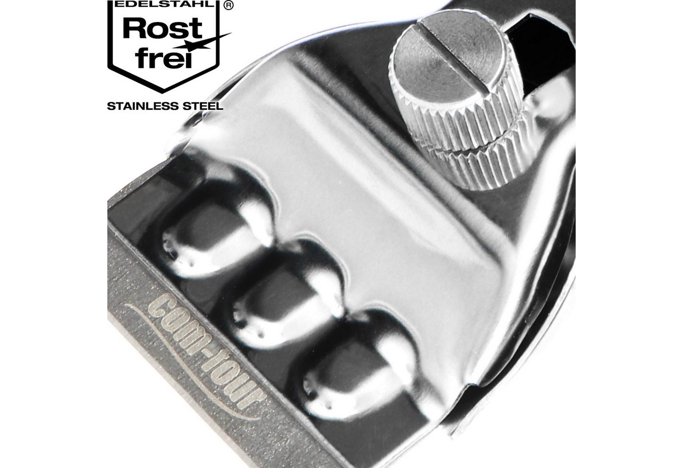 com-four Glasschaber Schaber aus rostfreiem Edelstahl mit rutschfestem Griff Bild 3