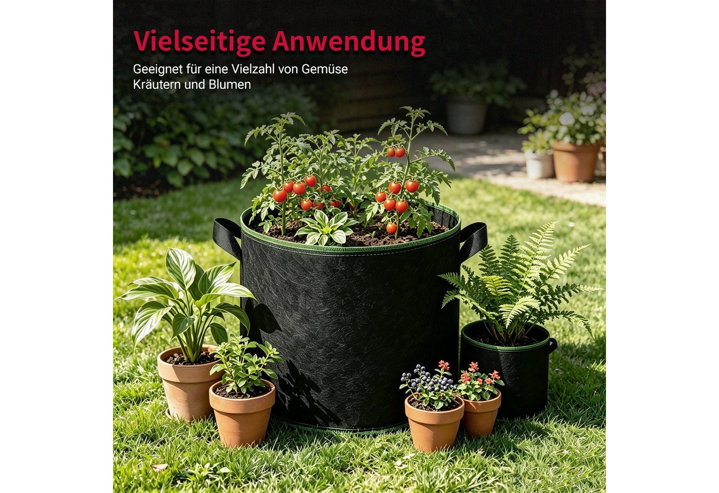 CannoBox Pflanzkübel Pflanzbeutel pflanzsack 270 g/m² Pflanztaschen Pflanzkübel (5 St), 5 St, 10 St, Luftschneid, atmungsaktiv, Ø18–50 cm Bild 3