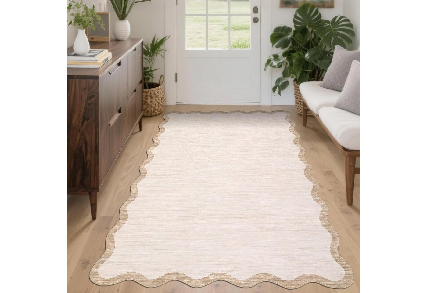 GarveeMore Teppich Waschbarer Teppich, 1200 g/m², TPR-Rutschschutz-Rücken, für Wohnzimmer, Schlafzimmer, Flur & Küche Bild 4