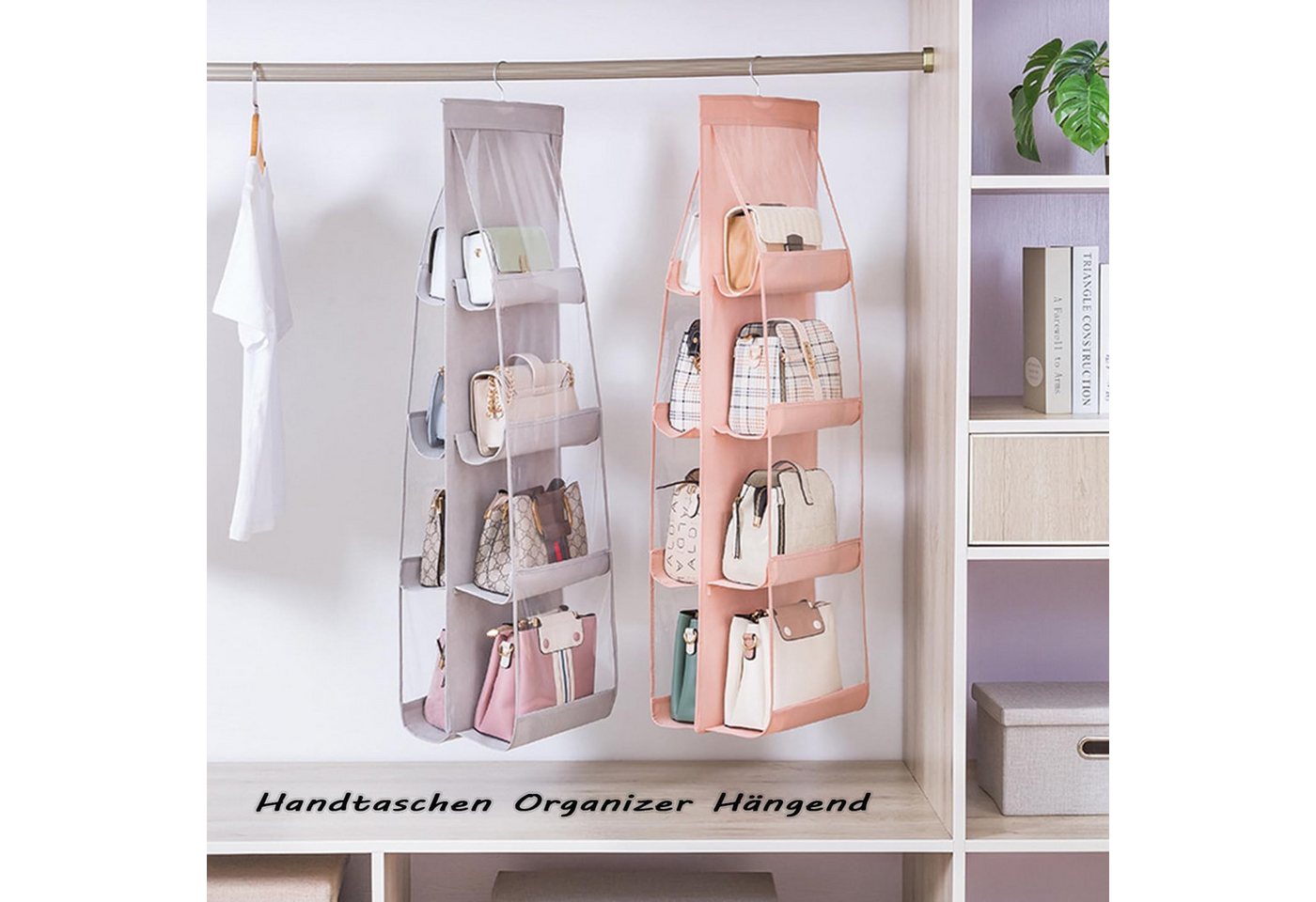 FELIXLEO Hängeregal Handtaschen Organizer Hängeregal Kleiderschrank 8 Taschen