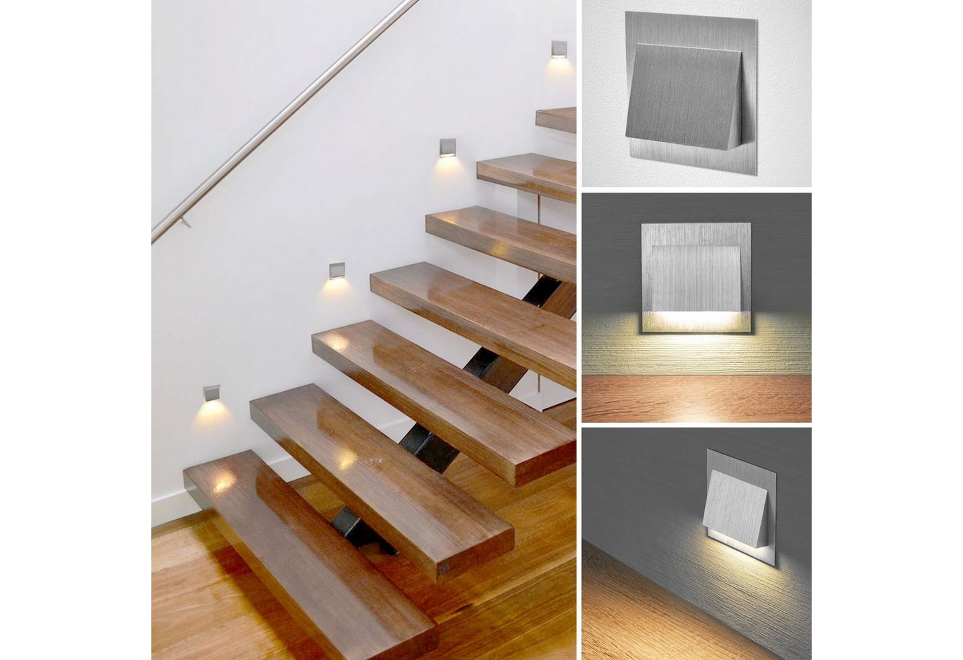 Maxkomfort LED Wandstrahler 6106, LED fest integriert, 3000K, Warmweiß, Treppenbeleuchtung Bild 2