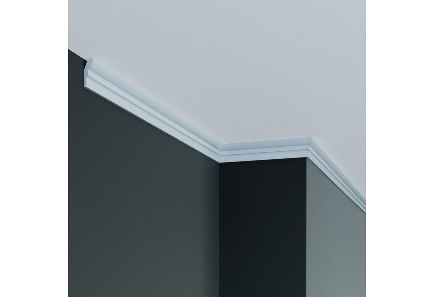 PROVISTON Stuckleiste Polyurethan, 25 x 15 x 2000 mm, Weiß, Deckenleiste, Kleben, Polyurethan, 1-St. Bild 2