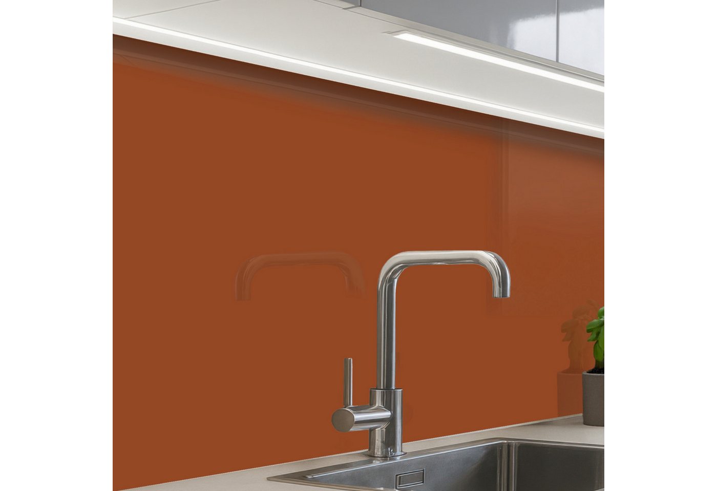 KitchenYeah Küchenrückwand Muster selbstklebend (keine Folie) Terrakotta - Braun - Palette - Unif, (1-tlg), Spritzschutz, Küche, Rückwand, Küchenwand, Küchenfront, 30x20 cm