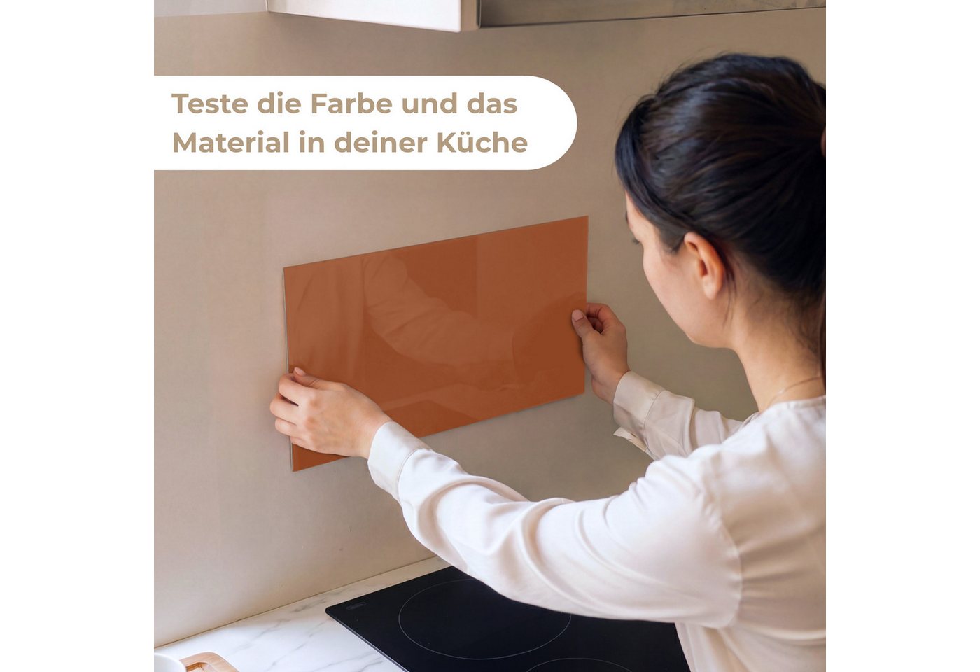 KitchenYeah Küchenrückwand Muster selbstklebend (keine Folie) Terrakotta - Braun - Palette - Unif, (1-tlg), Spritzschutz, Küche, Rückwand, Küchenwand, Küchenfront, 30x20 cm Bild 2