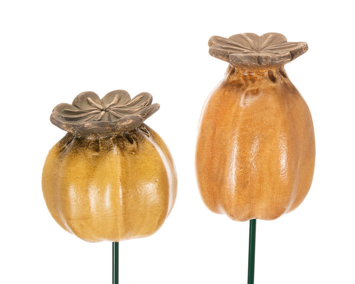 Florists Products Gartenstecker Gartenstecker Mohnkapsel Dekoration für Beete und Balkon, 2 Stück