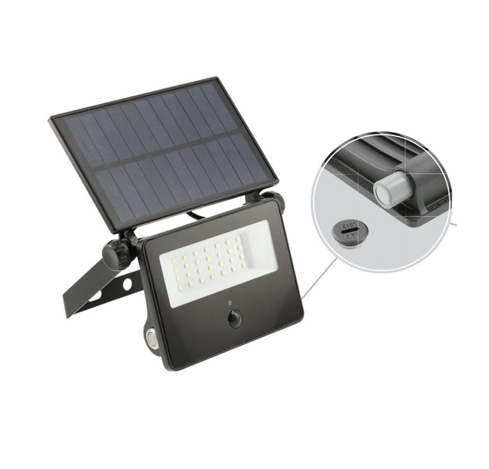 GTV LED Solarleuchte 3000 Lumen LED Solarfluter Solarleuchte mit Bewegungsmelder IP65 KW Bild 4