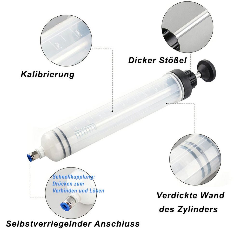 AFKSMILE Ölabsaugpumpe Ölabsaugspritze 500mL Ölspritze, Ölabsaugpistole,Handpumpe, Flüssigkeitsabsauger und Füllpumpe,Geeignet für Bremsflüssigkeit Motor Bild 2