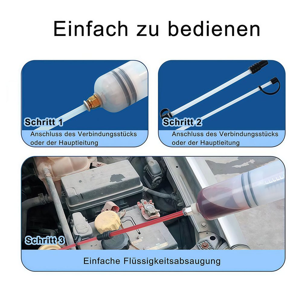 AFKSMILE Ölabsaugpumpe Ölabsaugspritze 500mL Ölspritze, Ölabsaugpistole,Handpumpe, Flüssigkeitsabsauger und Füllpumpe,Geeignet für Bremsflüssigkeit Motor Bild 4