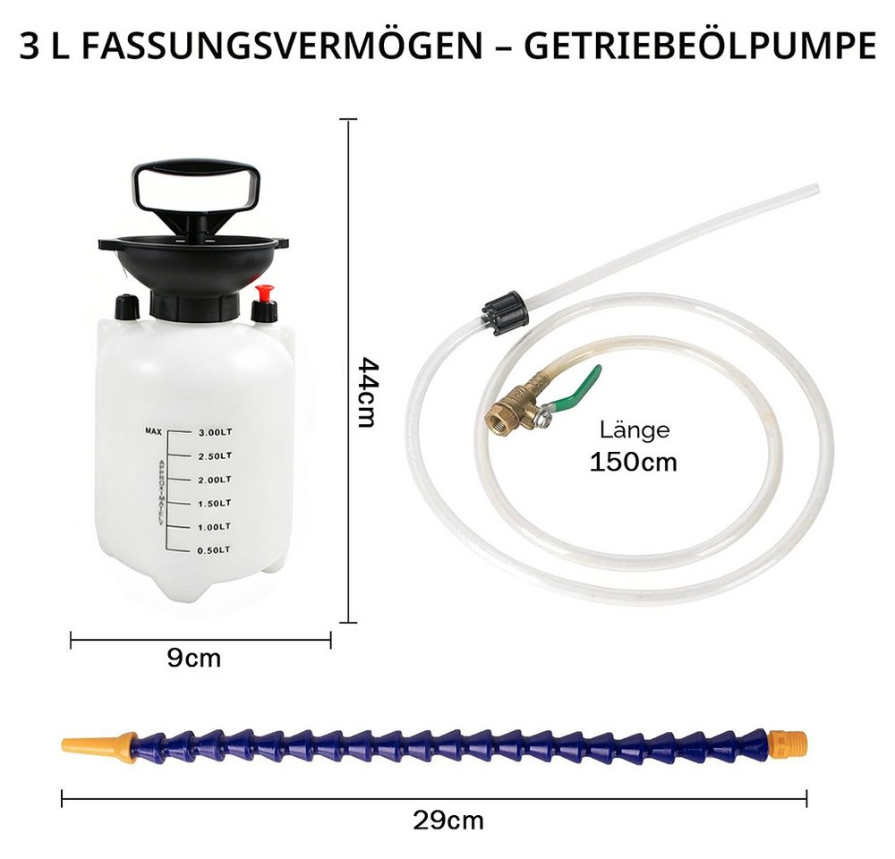 AFKSMILE Bremsscheiben-Richtwerkzeug 3L Pumpenwerkzeug Getriebeölpumpe Ölfüller, Transfer-Handpumpe, Schaltgetriebeflüssigkeitsfüllgerät, Tragbare Kfz-Flüssigkeitspumpe Bild 4