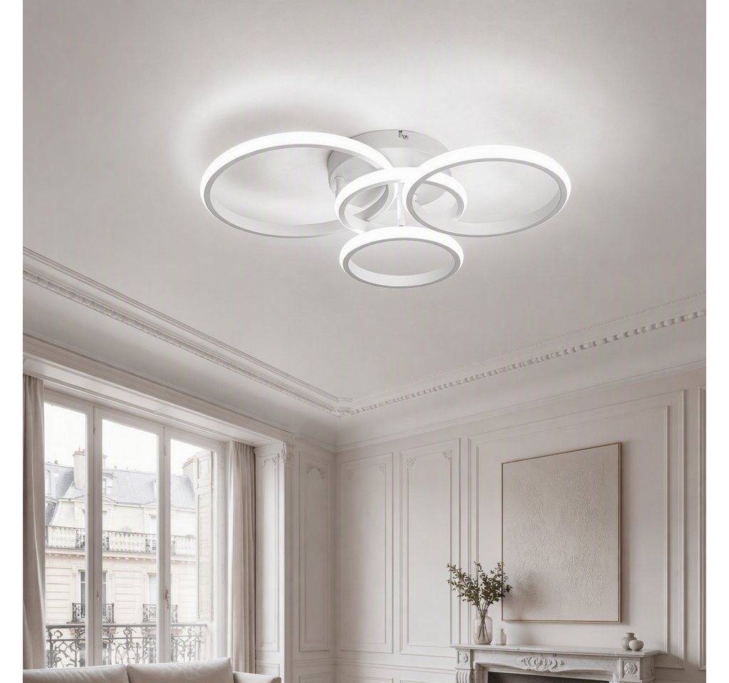 BlingBin LED Deckenleuchte Dimmbar Deckenlampe LED L48 × W44 × H10cm, 3000K/4500K/6500K, LED fest integriert, Tageslichtweiß, Modern Deckenlampe 3000-6500K für Wohnzimmer Küche Flur Bild 3