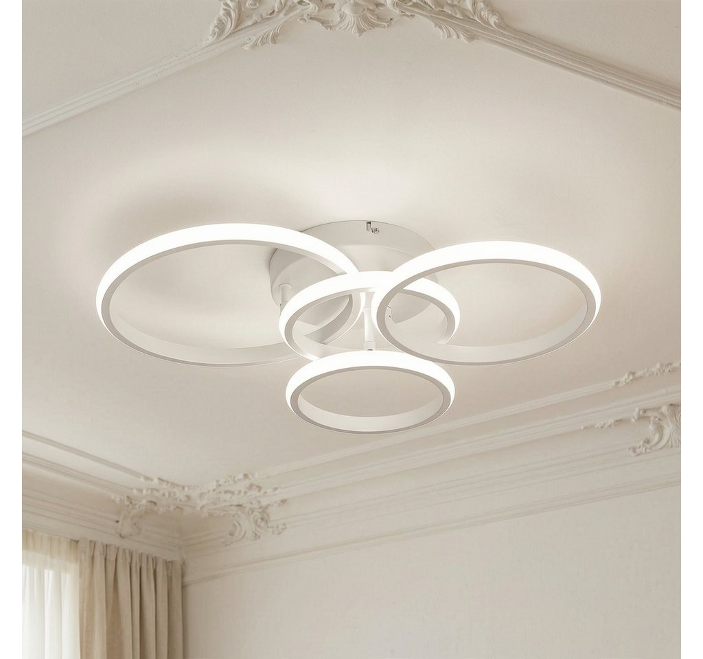 BlingBin LED Deckenleuchte Dimmbar Deckenlampe LED L48 × W44 × H10cm, 3000K/4500K/6500K, LED fest integriert, Tageslichtweiß, Modern Deckenlampe 3000-6500K für Wohnzimmer Küche Flur Bild 4