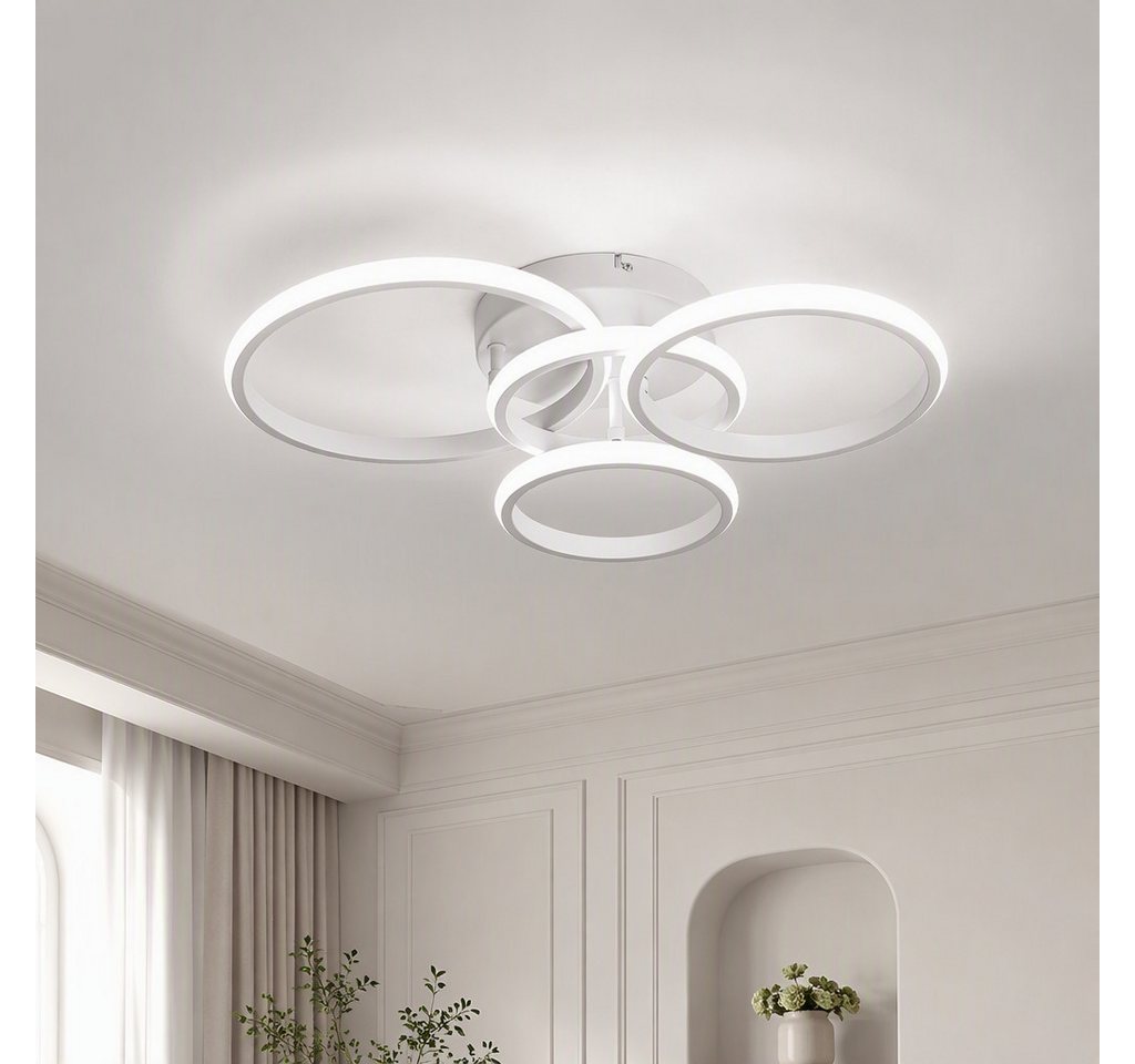 BlingBin LED Deckenleuchte Dimmbar Deckenlampe LED L48 × W44 × H10cm, 3000K/4500K/6500K, LED fest integriert, Tageslichtweiß, Modern Deckenlampe 3000-6500K für Wohnzimmer Küche Flur Bild 5
