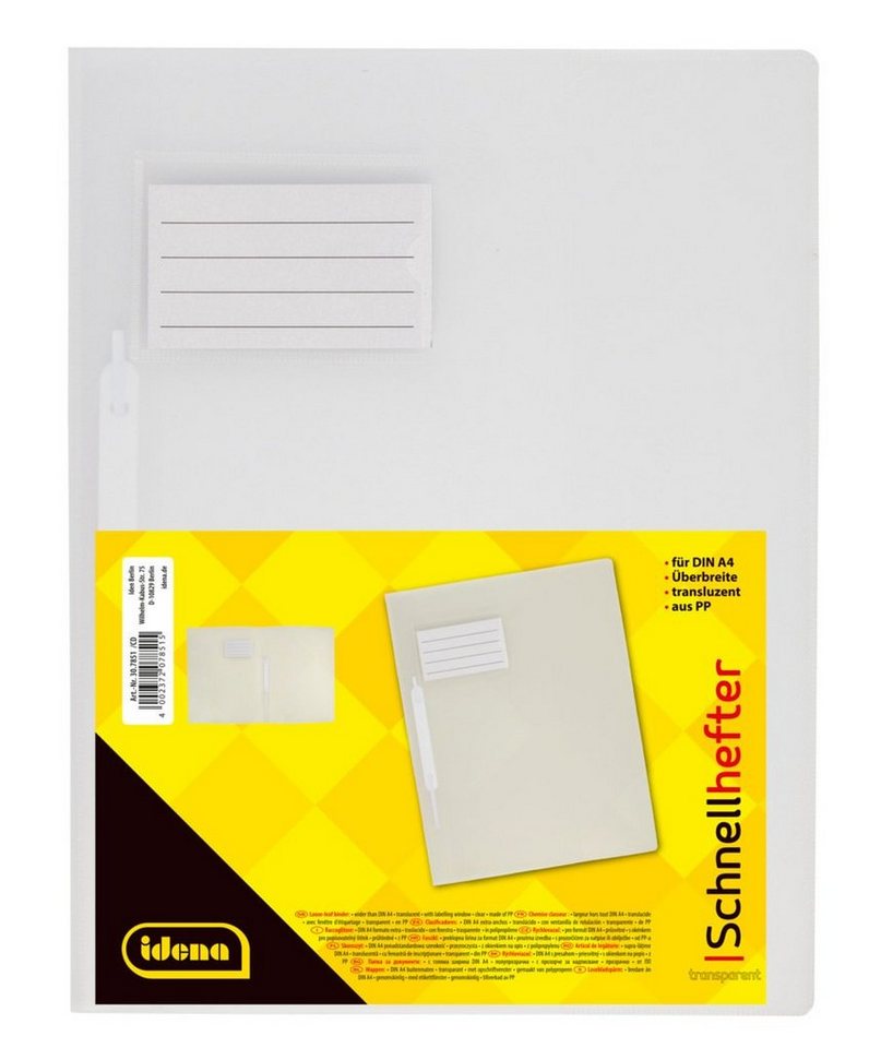 Idena Hefter Idena 307851 - Schnellhefter für DIN A4, mit Überbreite, aus Polypropy Bild 5