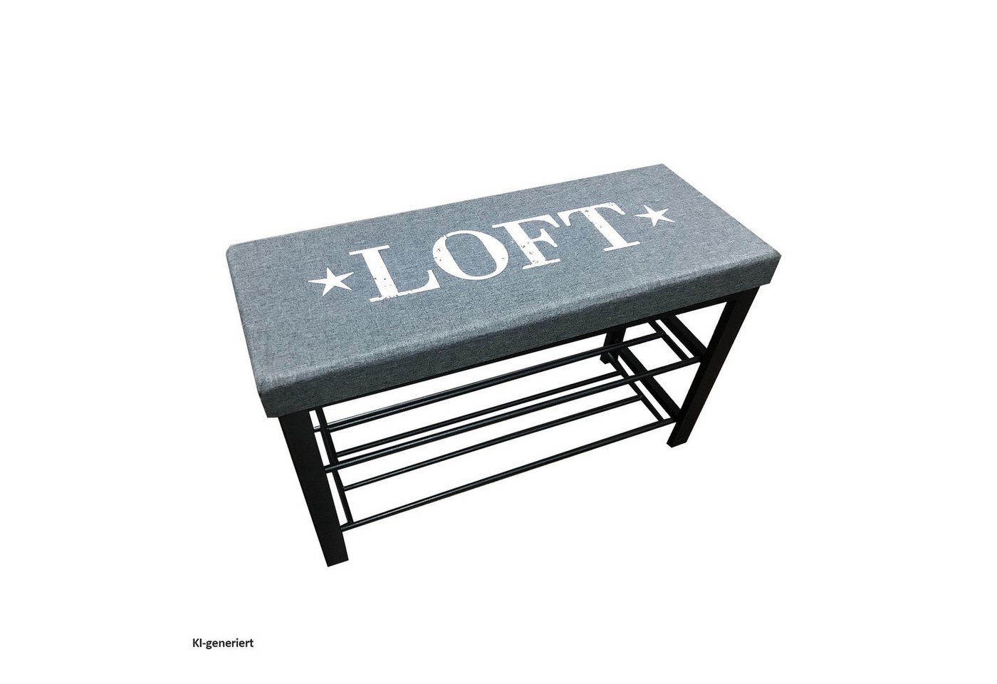 HTI-Living Schuhregal Sitzbank mit Schuhregal und Polster, Stück 1-tlg., Schuhbank Flurbank mit Aufschrift