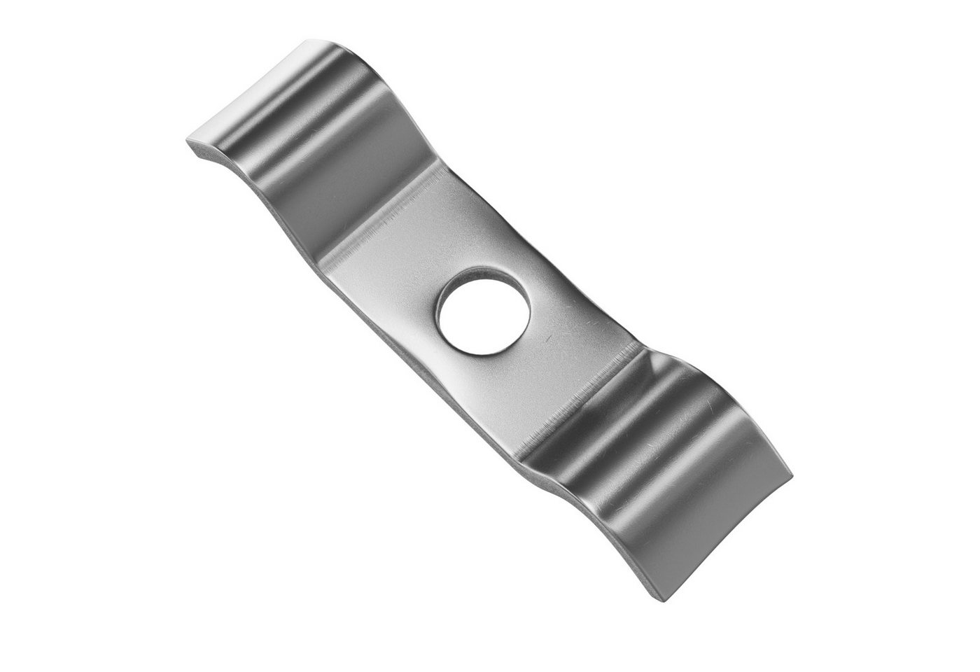 Qualinos Doppelstabmattenzaun Spannbügel 50mm Zaunhalter massiv 3mm für Wand & Pfosten Made in DE, (Montage-Set, 10-St., Spannbügel 50mm für Stabmatten, Edelstahl V2A), Edelstahl V2A, 3mm stark, Made in Germany, für 50mm Matten