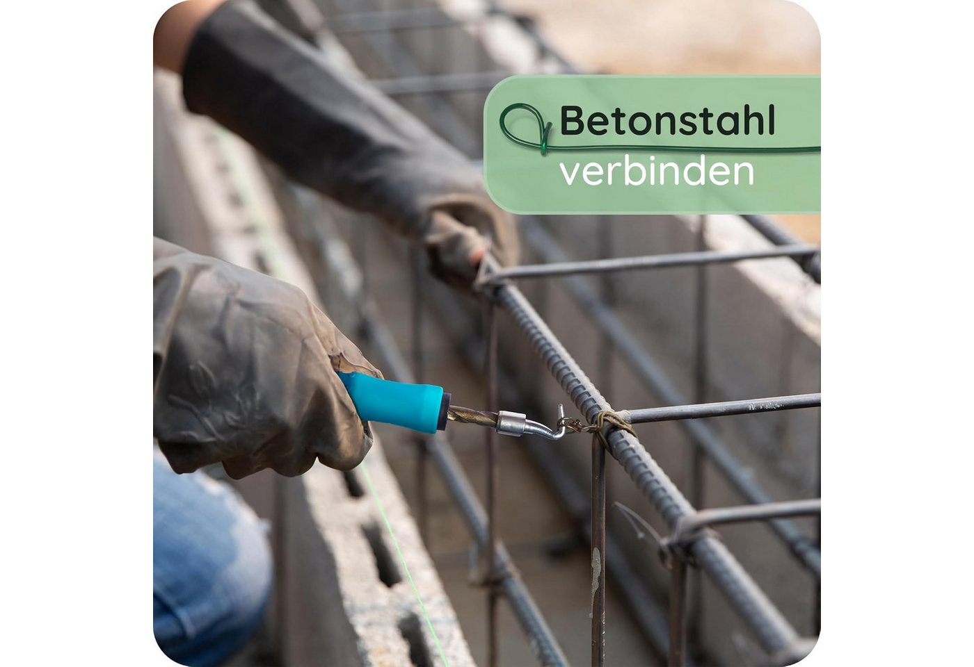 Novatool Wickeldraht 862405-001-1xStuck, 1.000 Stück Rödeldraht mit Ösen 1,4 x 120mm Bindedraht Grün ummantelt