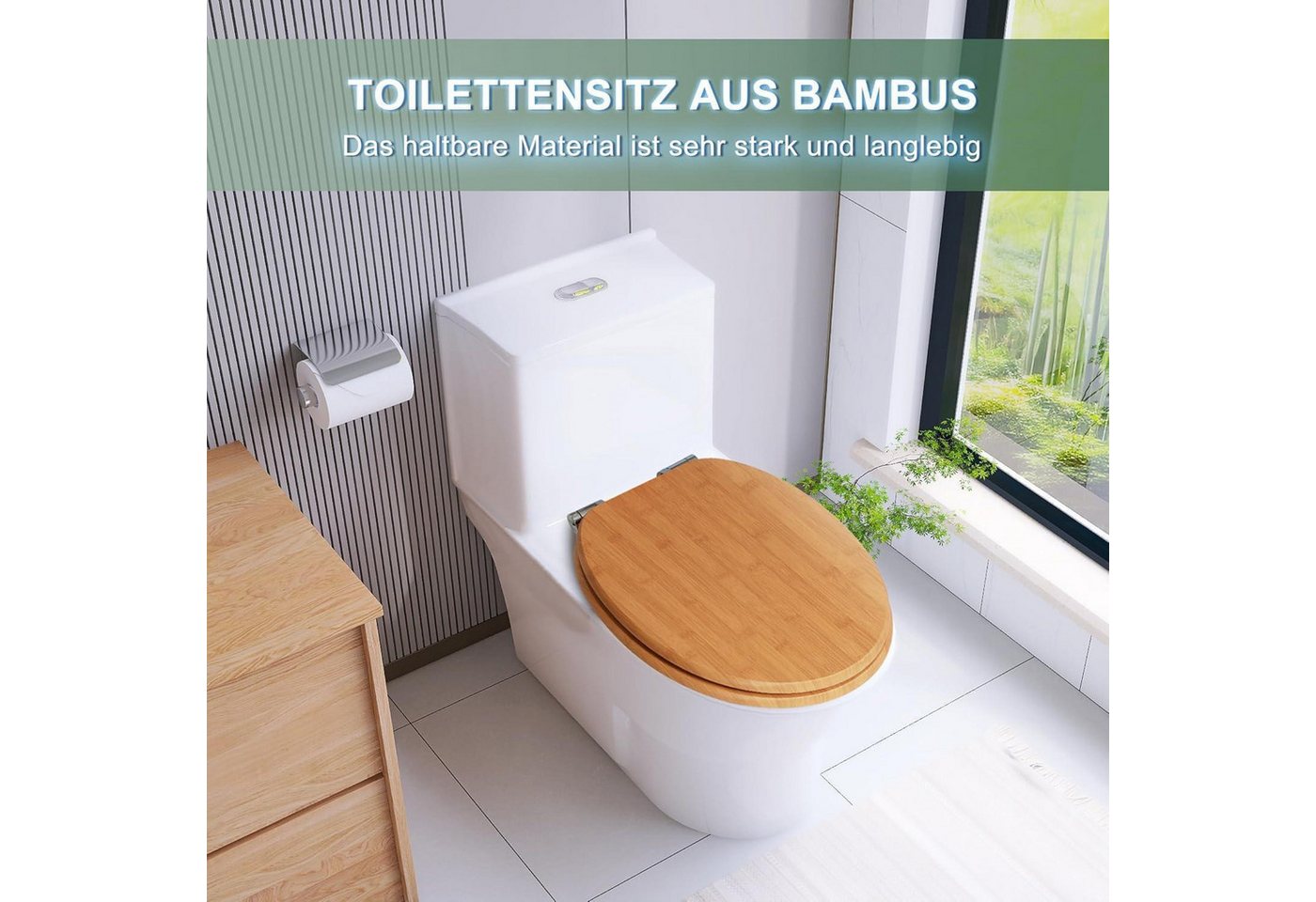 LuxusKollektion WC-Sitz WC Sitz Absenkautomatik Holz Bambus Bild 2