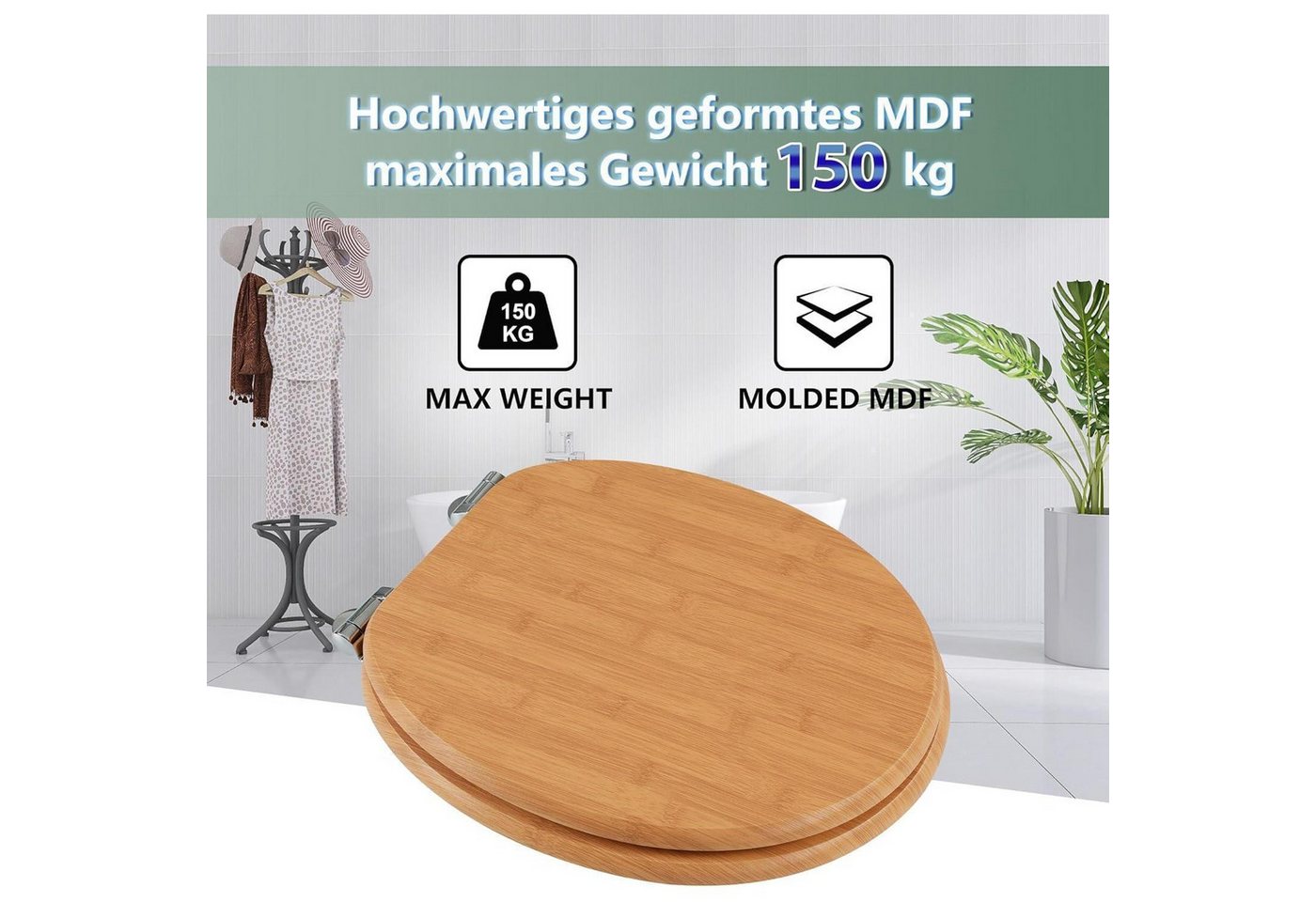 LuxusKollektion WC-Sitz WC Sitz Absenkautomatik Holz Bambus Bild 4