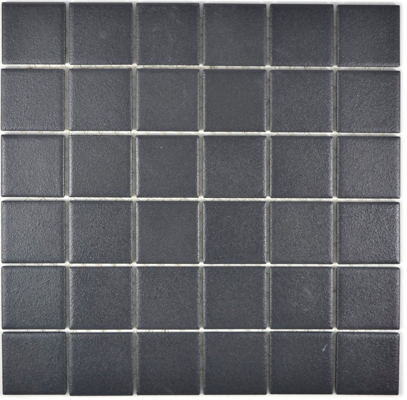 Mosani Mosaikfliesen Keramik Mosaik Fliese soft schwarz RUTSCHEMMEND Bodenfliese Bad Bild 2