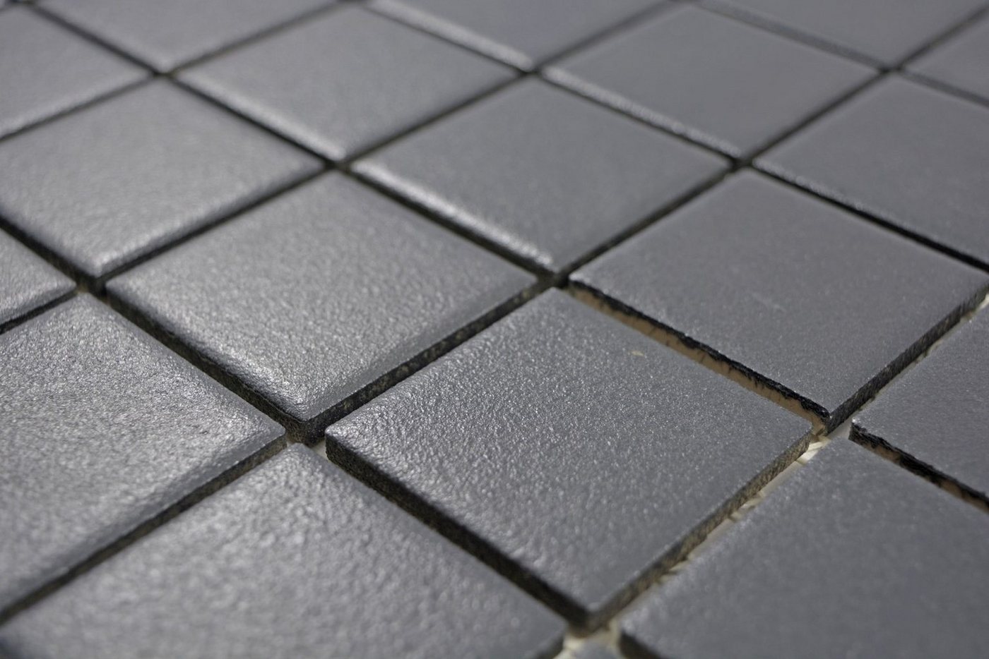 Mosani Mosaikfliesen Keramik Mosaik Fliese soft schwarz RUTSCHEMMEND Bodenfliese Bad Bild 3