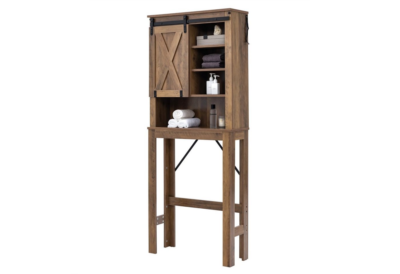 COSTWAY Waschmaschinenumbauschrank aus Holz,mit verstellbaren Regal Bild 2