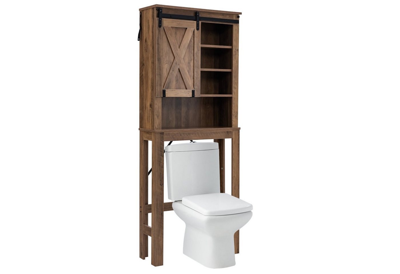 COSTWAY Waschmaschinenumbauschrank aus Holz,mit verstellbaren Regal Bild 4
