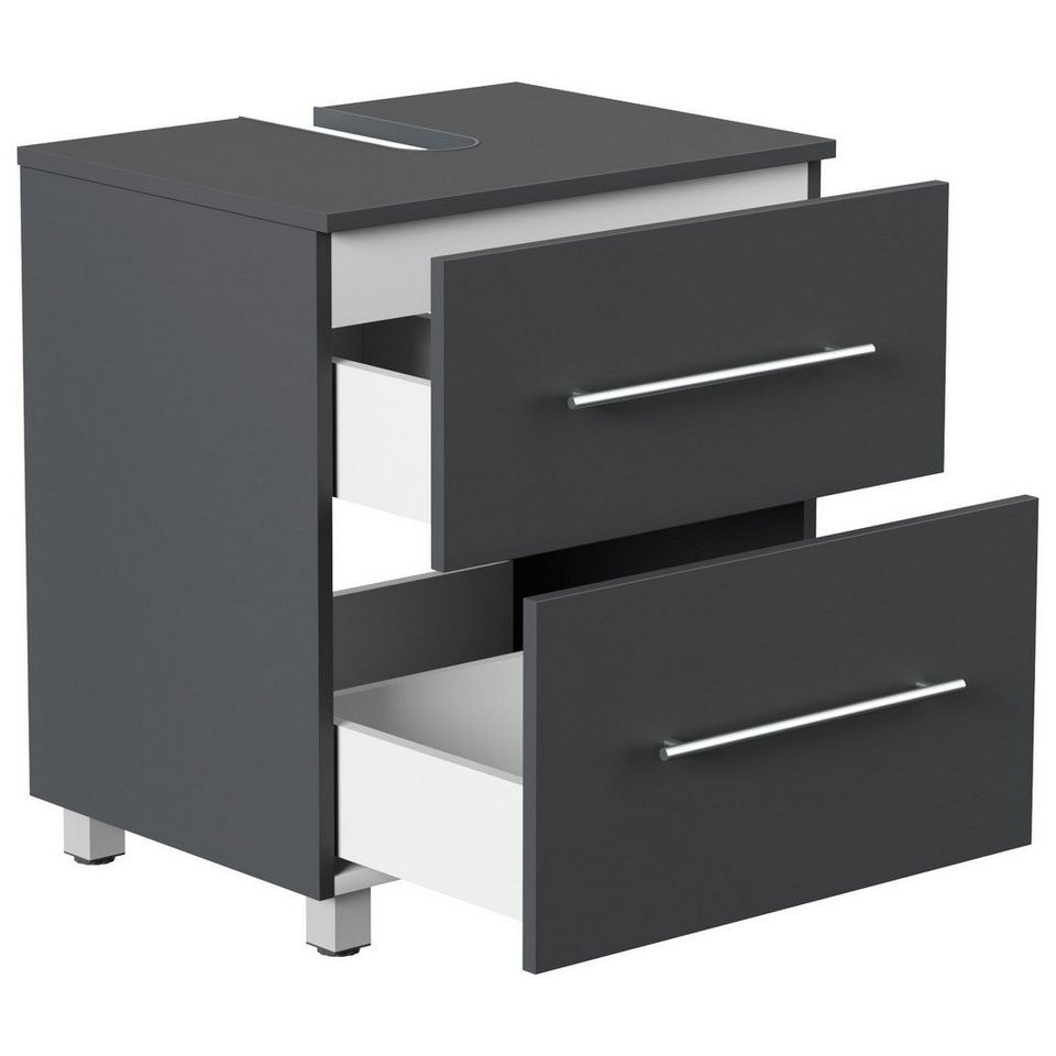 Magnolia Home Waschtisch Universal Unterbau auf Standfüßen 55 cm SoftClose grafit
