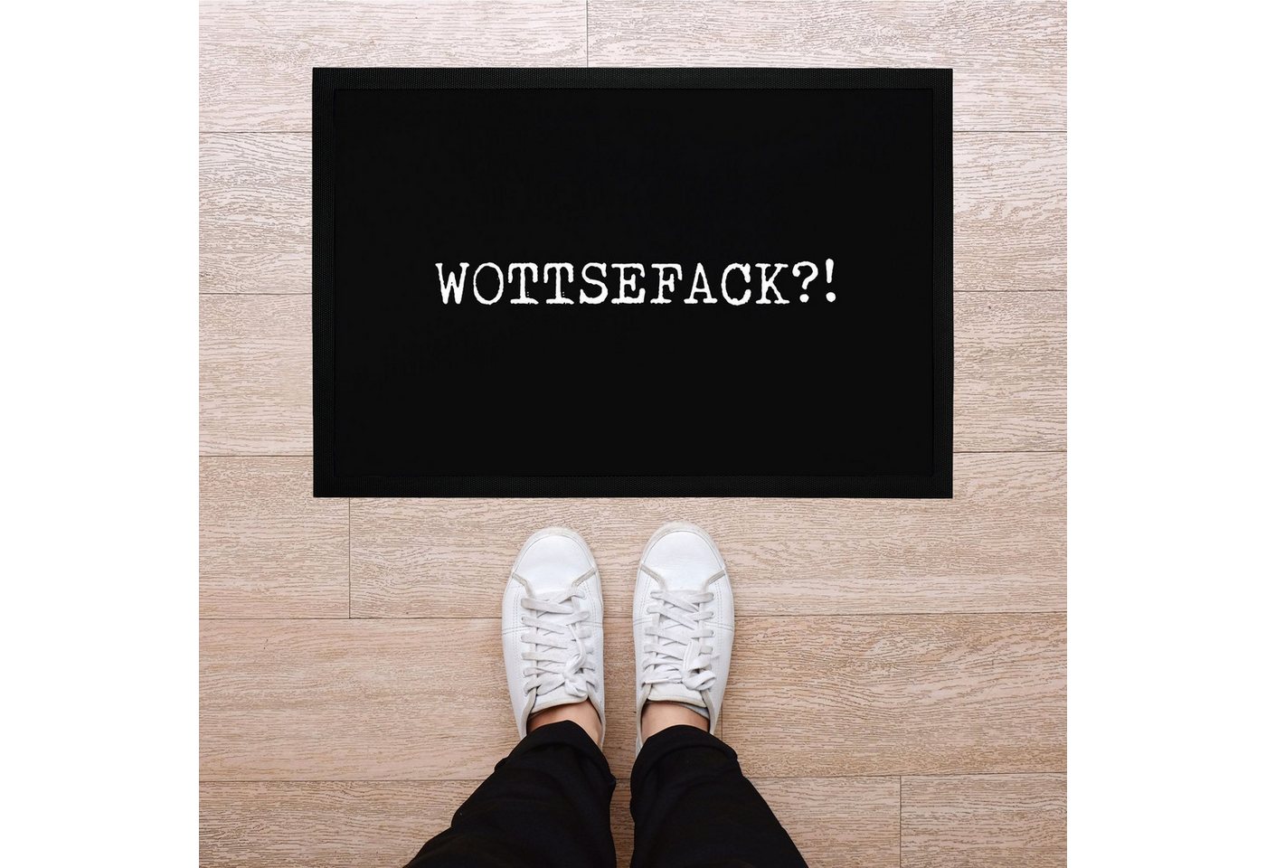 MoonWorks Fußmatte Fußmatte mit lustigem Wort Wottsefack?! witzige Türmatte rutschfest &, rechteckig
