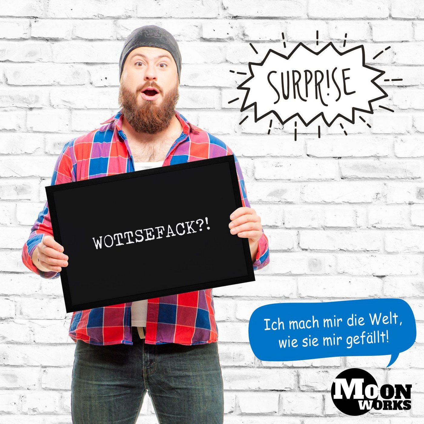 MoonWorks Fußmatte Fußmatte mit lustigem Wort Wottsefack?! witzige Türmatte rutschfest &, rechteckig Bild 4