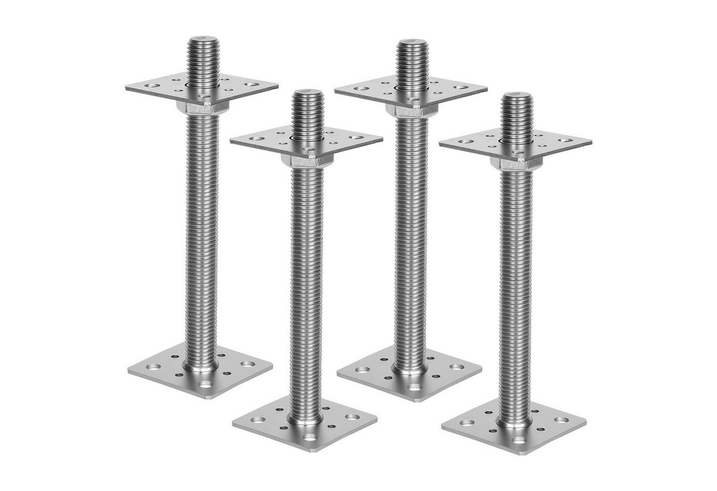 Clanmacy Pfostenträger Pfostenträger höhenverstellbar 30–250 mm – für Zaun, Silber 4PCS Bild 2