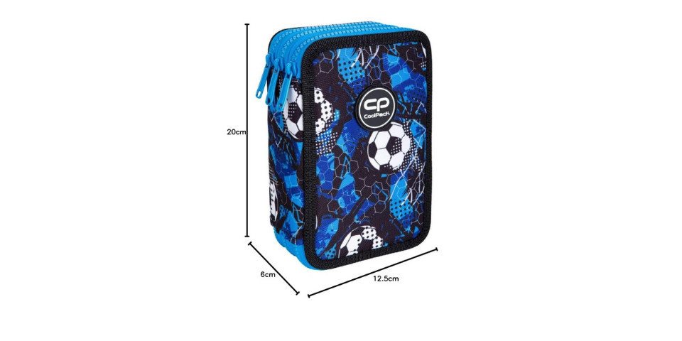 GOLDKIDS Federmäppchen Federmäppchen 3 Fächer -, (Mäppchen für Mädchen und Jungen - Federmappe, 1-tlg., 3-Fach Federtasche Gefüllte Schüleretui Schulmäppchen), Motiv: Fußball Bild 2