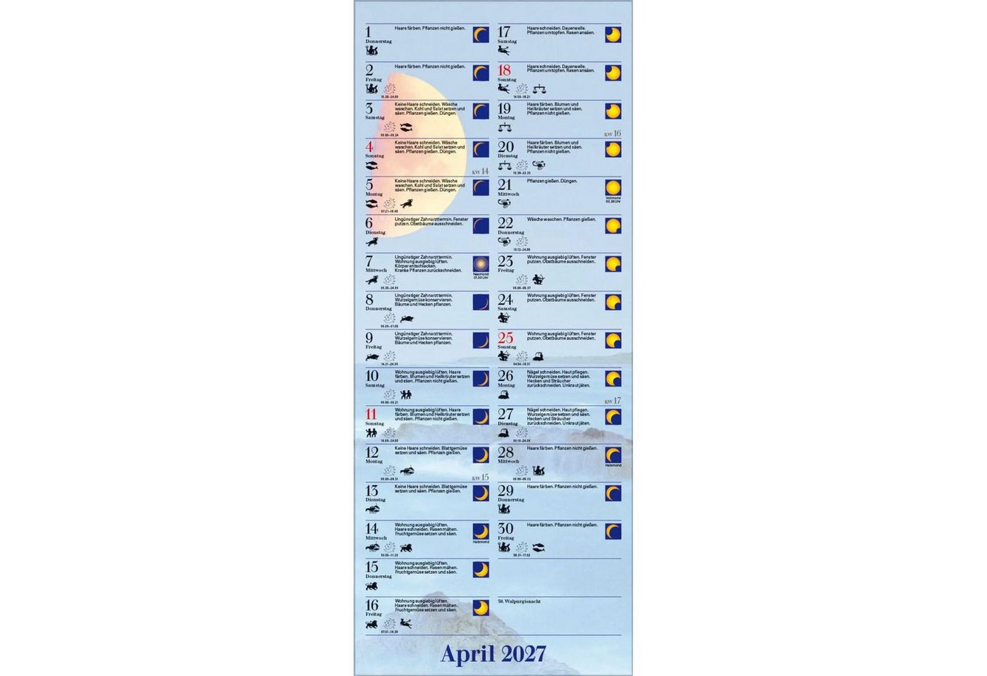 Korsch Verlag Wandkalender Mond-Planer 2027 Bild 3