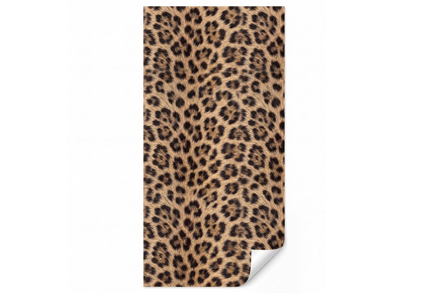 OnlyWow Fototapete Leopard - Mantel - Klassisch - Braun, Matt, bedruckt, Wandtapete, Schlafzimmer, Wanddekoration 100x220cm Bild 3