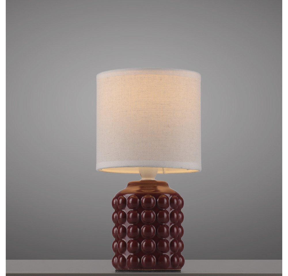 JUST LIGHT LED Tischleuchte LED Tischlampe BLOOP Textilschirm weiß 26cm, 1x E14 25W max., Textilschirm weiß 26cm