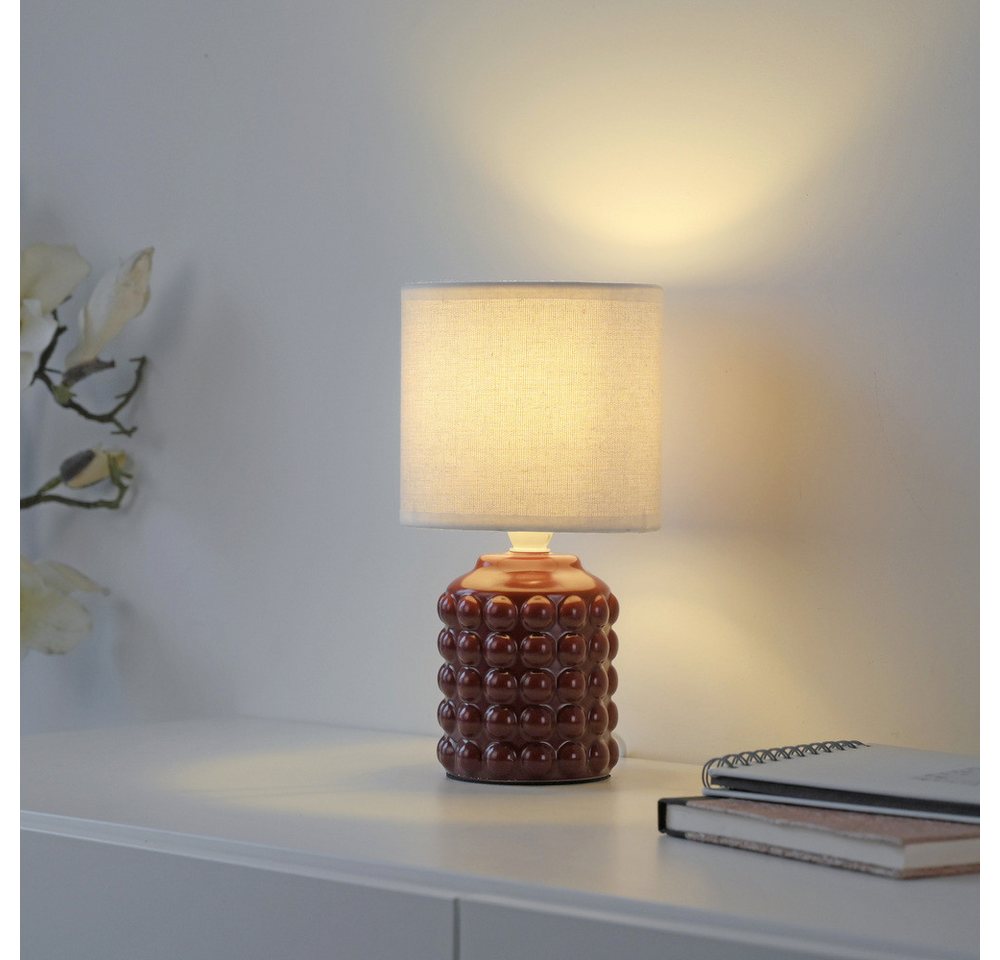 JUST LIGHT LED Tischleuchte LED Tischlampe BLOOP Textilschirm weiß 26cm, 1x E14 25W max., Textilschirm weiß 26cm Bild 2