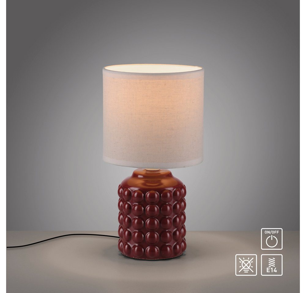 JUST LIGHT LED Tischleuchte LED Tischlampe BLOOP Textilschirm weiß 26cm, 1x E14 25W max., Textilschirm weiß 26cm Bild 3